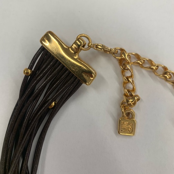 New! UNO De 50 Omariba Chain Leather Gold Necklace - Picture 7 of 11